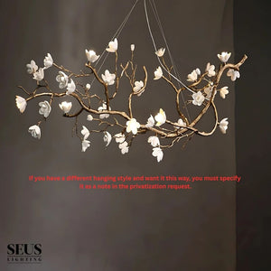 Minas Dimmable Rustic Tree Branch Chandelier Seus Lighting