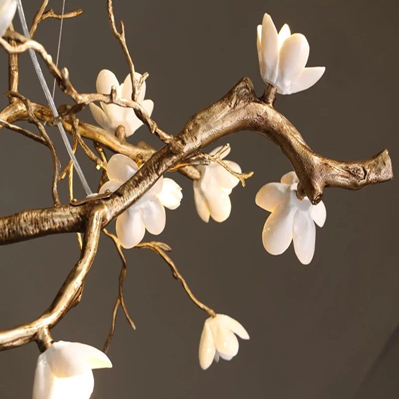 Minas Dimmable Rustic Tree Branch Chandelier  Seus Lighting