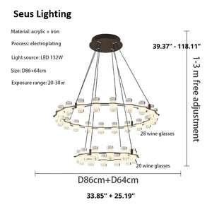 Misty 2-Layer Ring Modern Retro Chandelier Seus Lighting