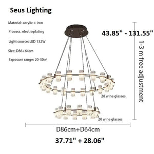Misty 2-Layer Ring Modern Retro Chandelier Seus Lighting