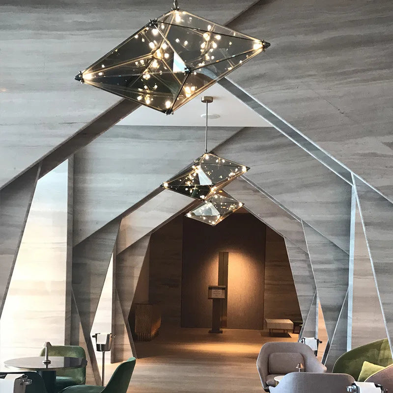 Modern Angular Diamond Style LED Pendant Light Seus Lighting