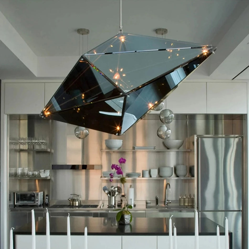 Modern Angular Diamond Style LED Pendant Light  Seus Lighting