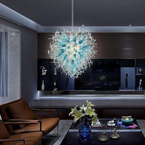 Modern Aqua Blue Glass Chandelier Seus Lighting