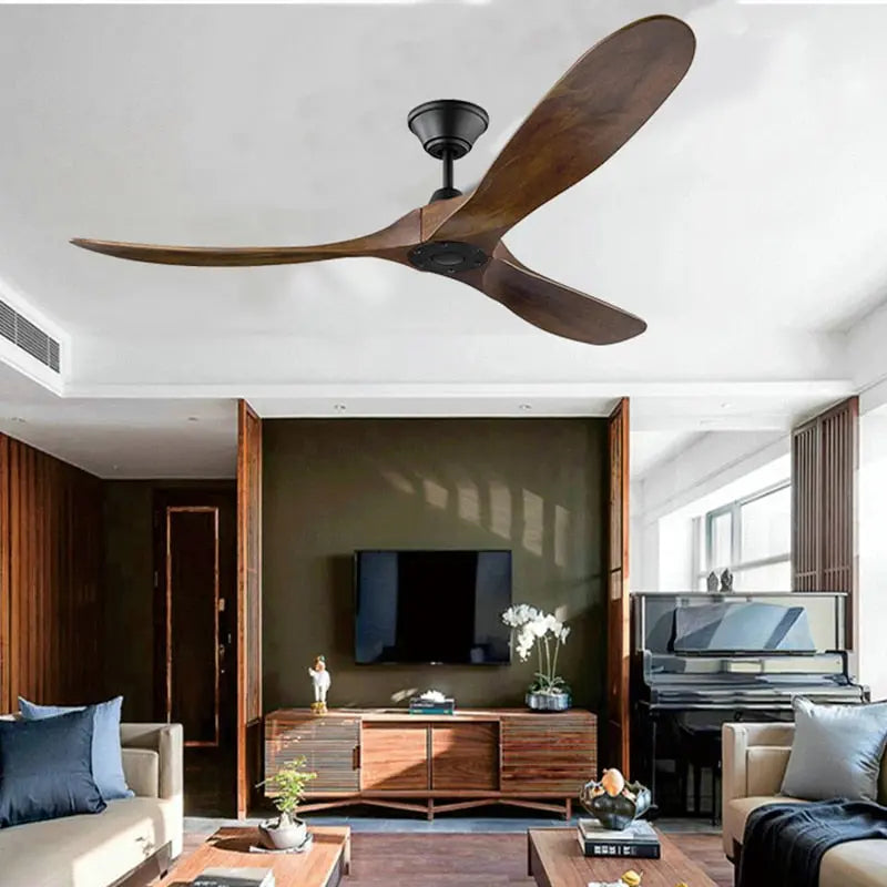 Modern Bamboo Ceiling Fan A-NOlight88inchDCMotor220V Seus Lighting