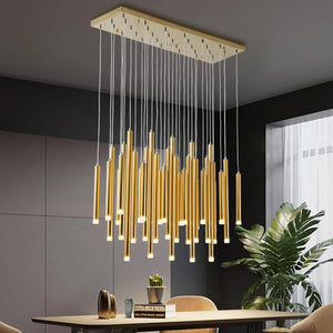 Modern Black & Gold Dining Room Ceiling Fixture Seus Lighting