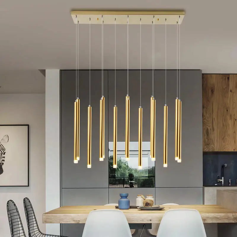 Modern Black & Gold Dining Room Ceiling Fixture Seus Lighting