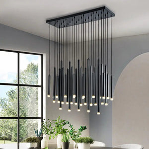 Modern Black & Gold Dining Room Ceiling Fixture Seus Lighting