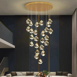 Modern Crystal Chandelier for High Ceiling Living Room Seus Lighting