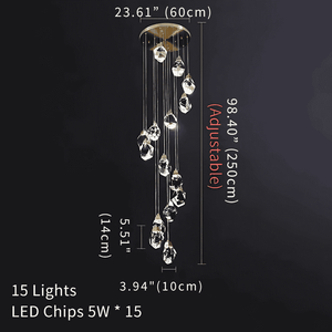 Modern Crystal Chandelier for High Ceiling Living Room Seus Lighting