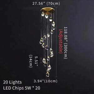 Modern Crystal Chandelier for High Ceiling Living Room Seus Lighting