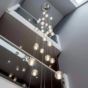 Modern Crystal Glass Bubble Chandelier for Foyer Seus Lighting