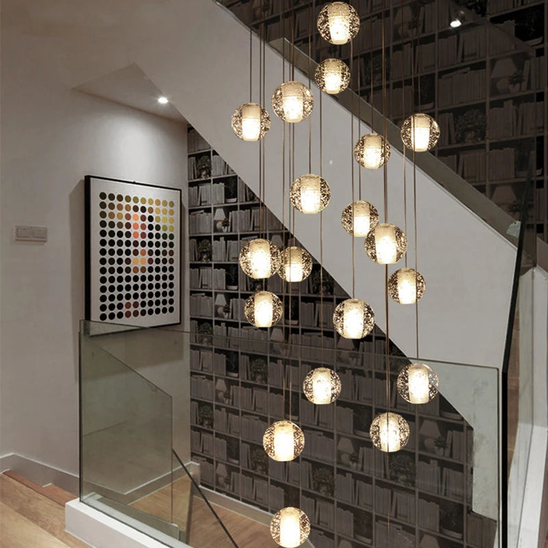 Modern Crystal Glass Bubble Chandelier for Foyer Seus Lighting