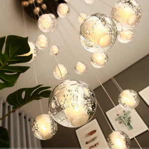 Modern Crystal Glass Bubble Chandelier for Foyer Seus Lighting