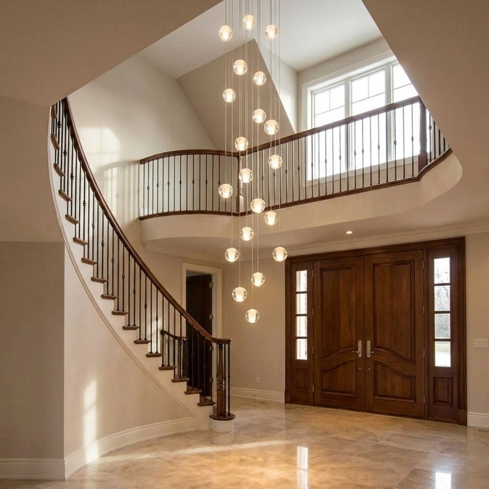 Modern Crystal Glass Bubble Chandelier for Foyer Seus Lighting