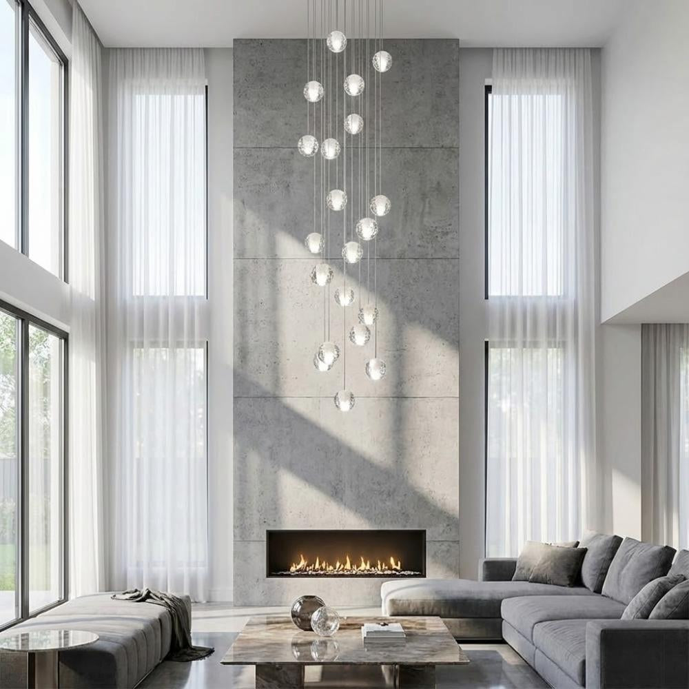 Modern Crystal Glass Bubble Chandelier for Foyer Seus Lighting