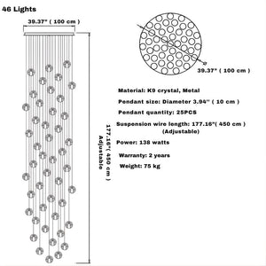 Modern Crystal Glass Bubble Chandelier for Foyer Seus Lighting