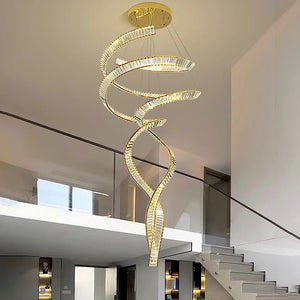 Modern Crystal Light Fixture for Staircase & Foyer & High Ceiling Seus Lighting