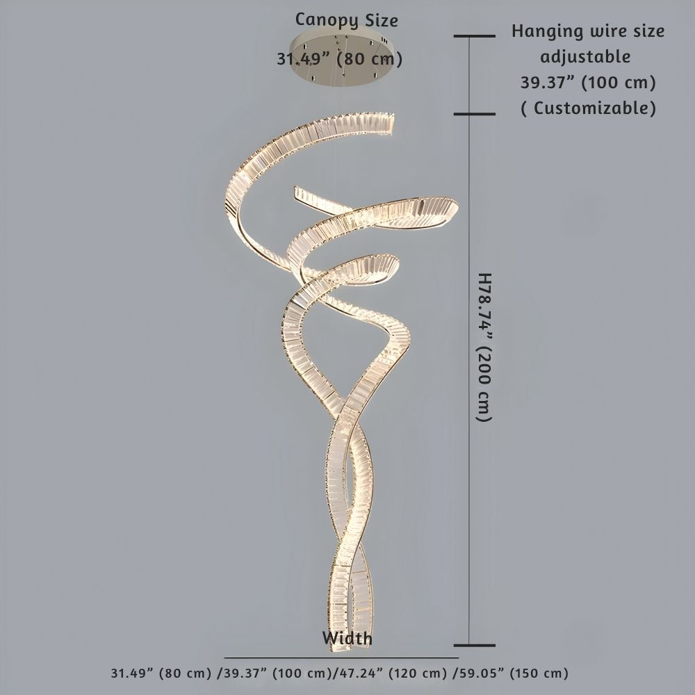 Modern Crystal Light Fixture for Staircase & Foyer & High Ceiling  Seus Lighting