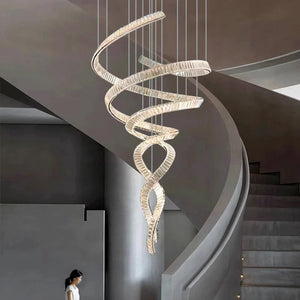Modern Crystal Light Fixture for Staircase&Foyer&Hig Ceiling Seus Lighting
