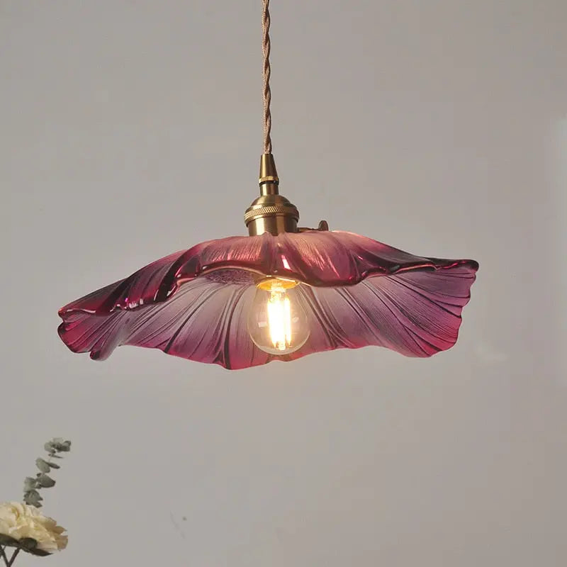 Modern Glass Flower Pendant Lights Seus Lighting