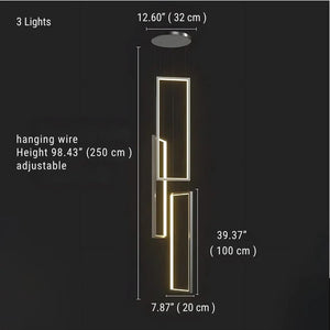 Modern Large Vertical Rectangle Chandelier For Staircase Seus Lighting