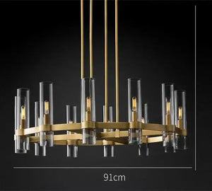 American Modern Metal Chandelier Gold & Black Chrome - Chandeliers