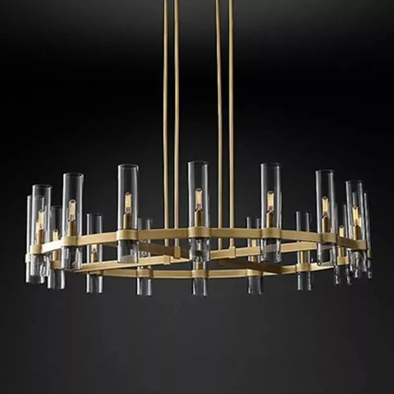 Modern Metal Chandelier Gold & Black & Chrome Seus Lighting