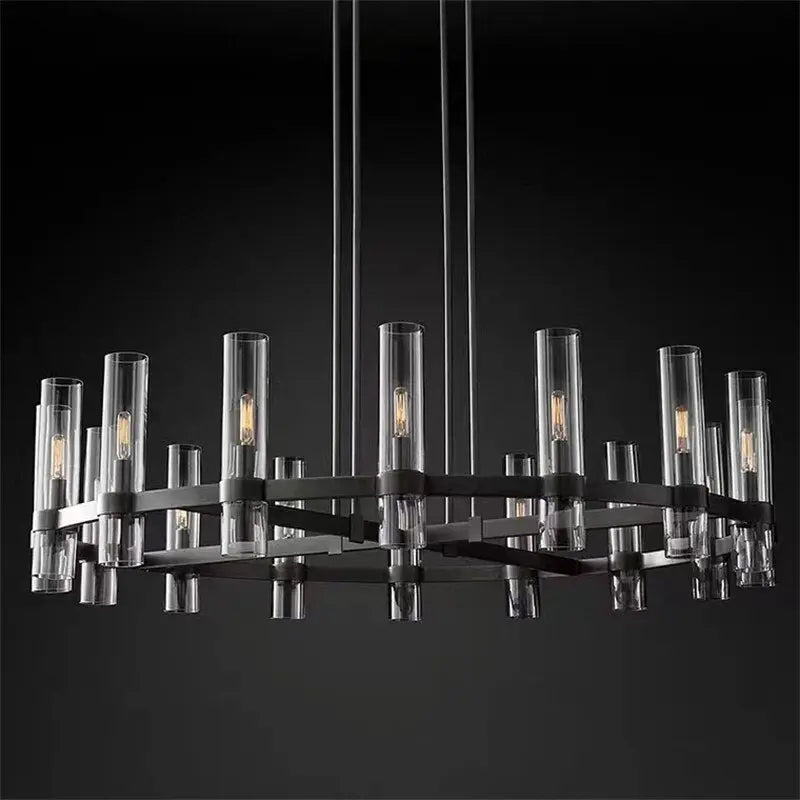 Modern Metal Chandelier Gold & Black & Chrome Seus Lighting