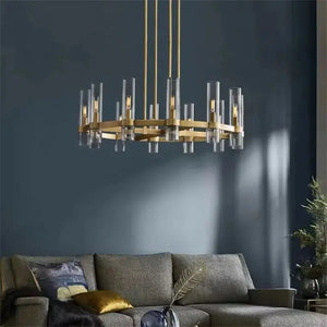 Modern Metal Chandelier Gold & Black & Chrome Seus Lighting