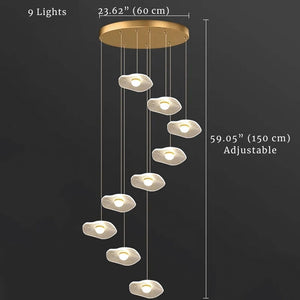 Modern Mushroom Lotus Leaf Led Chandelier Seus Lighting