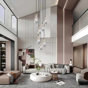 Modern Raindrop Chandelier for Foyer & Staircase Seus Lighting