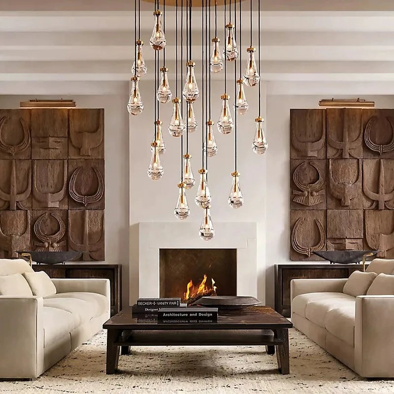 Modern Raindrop Chandelier for Foyer & Staircase Seus Lighting