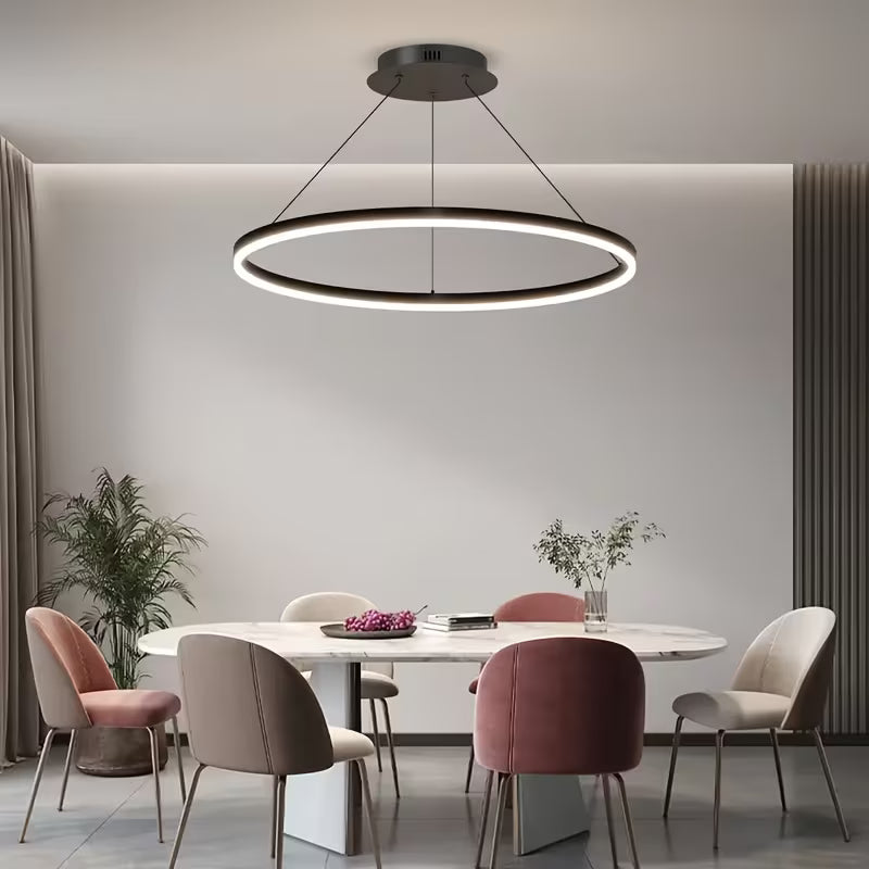 Modern Ring Pendant Light Black/Gold/Brown Black / 35.08” (80cm) Seus Lighting