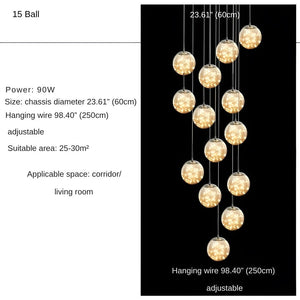 Modern Spiral Chandelier for Staircase Seus Lighting