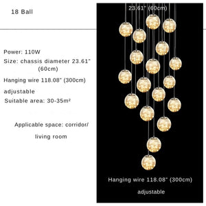 Modern Spiral Chandelier for Staircase Seus Lighting