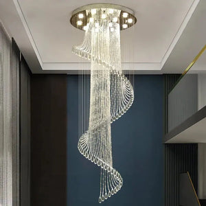 Modern Spiral Crystal Staircace Ceiling Chandelier - Led Chandeliers