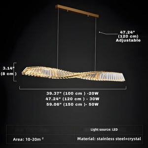 Moly Linear Crystal Chandelier for Dining Room&Kitchen Seus Lighting