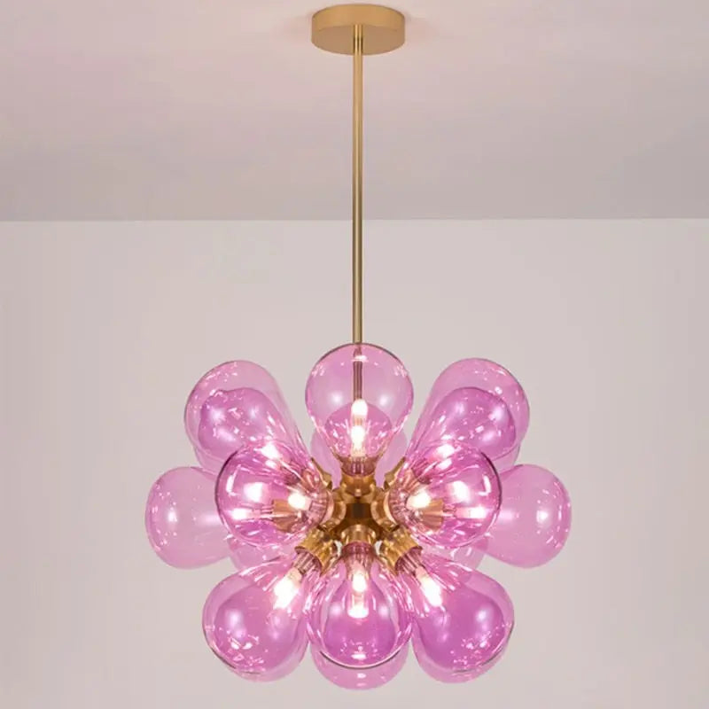 Nadine Pink Bubble Chandelier Seus Lighting