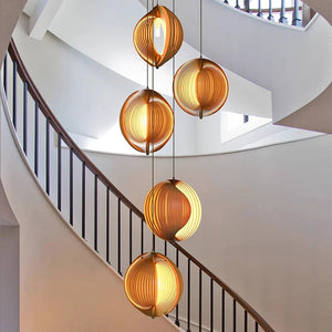 Nia Wood Staircase Chandelier Seus Lighting