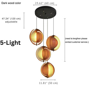 Nia Wood Staircase Chandelier Seus Lighting
