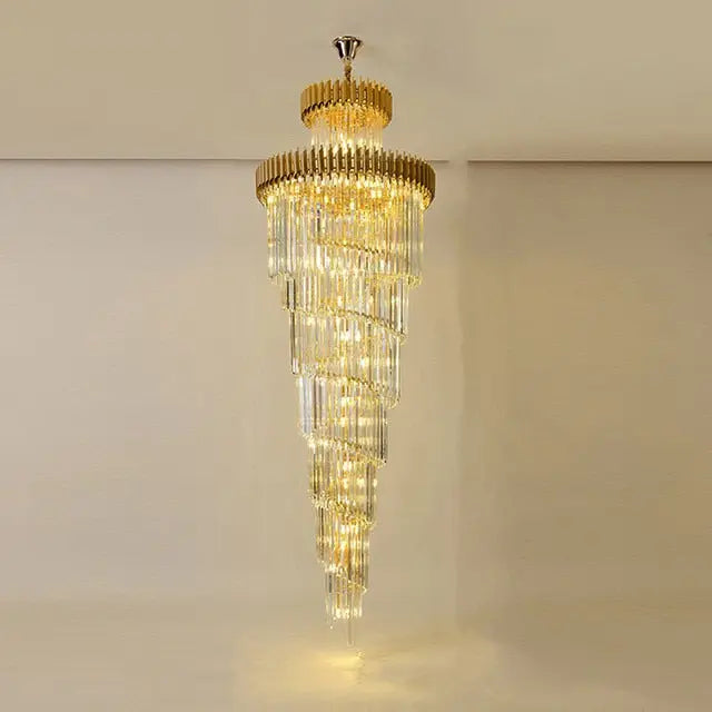 Olivia Crystal Modern Stair Chandelier Seus Lighting