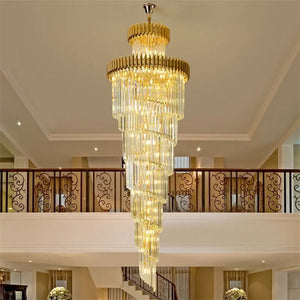 Olivia Crystal Modern Stair Chandelier Seus Lighting