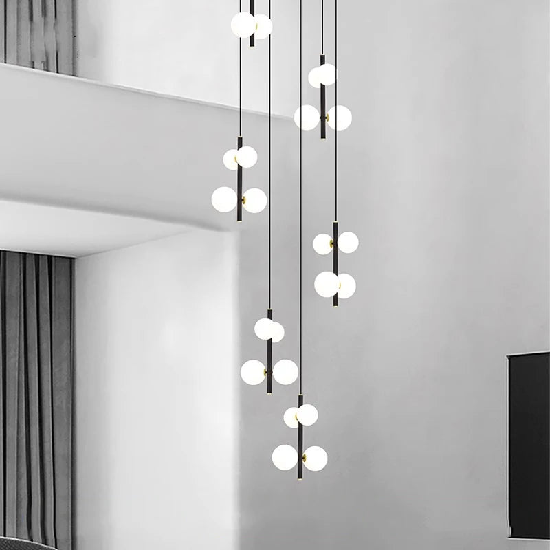 Opal Globe Staircase Pendant Light Seus Lighting