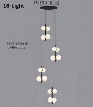 Opal Globe Staircase Pendant Light Seus Lighting