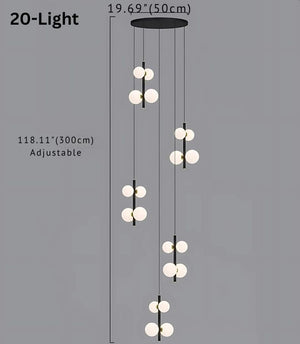 Opal Globe Staircase Pendant Light Seus Lighting