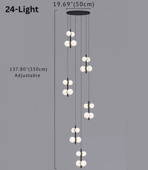 Opal Globe Staircase Pendant Light Seus Lighting