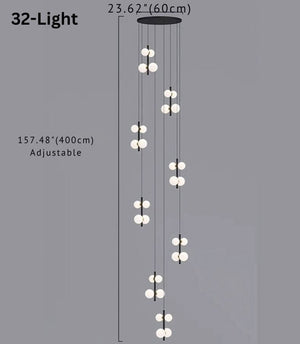 Opal Globe Staircase Pendant Light Seus Lighting