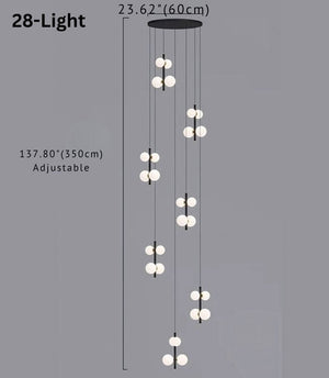 Opal Globe Staircase Pendant Light Seus Lighting