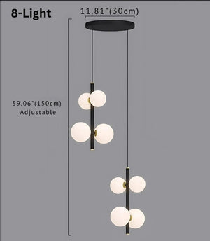 Opal Globe Staircase Pendant Light Seus Lighting