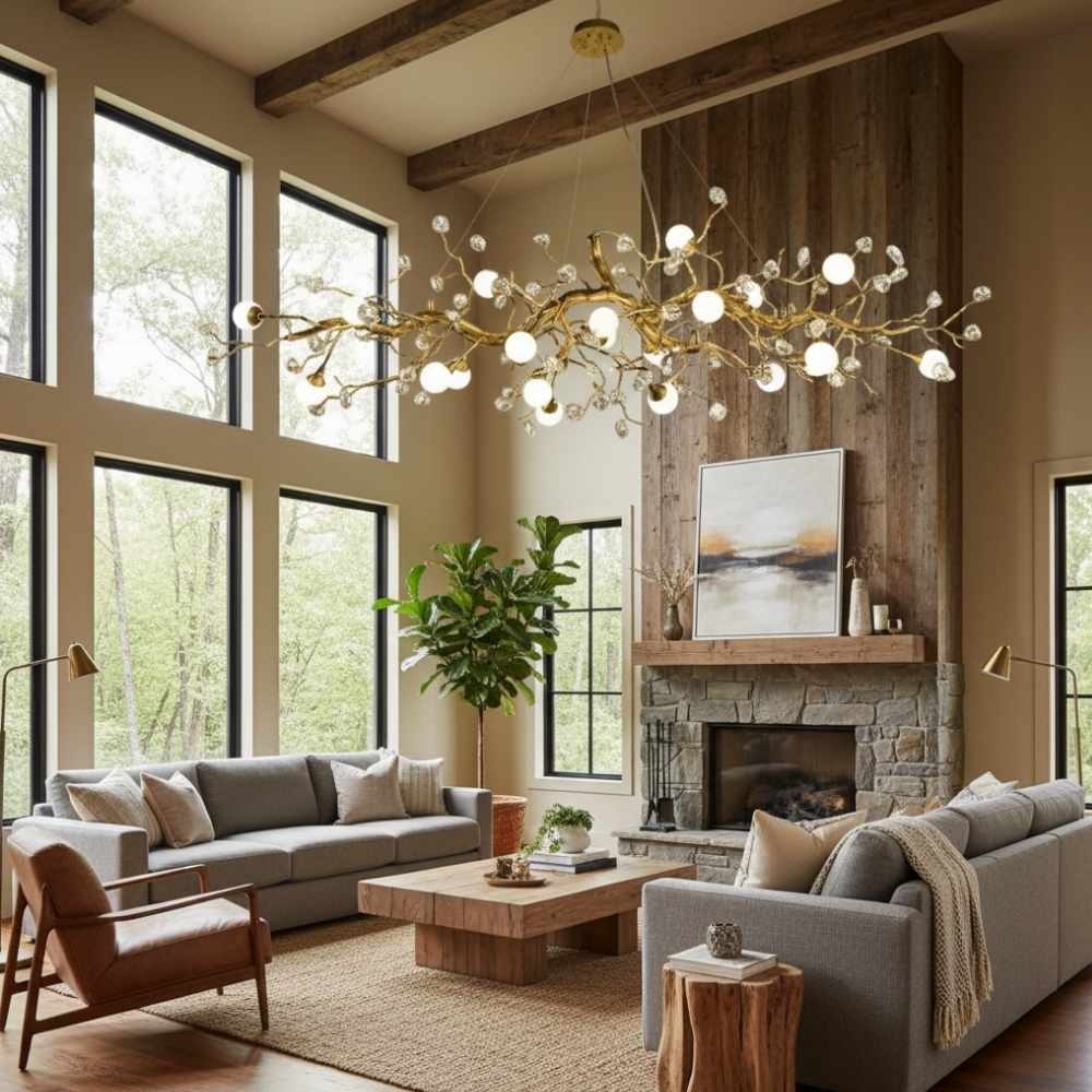 Orgi Statement Linear Branch Chandelier Seus Lighting